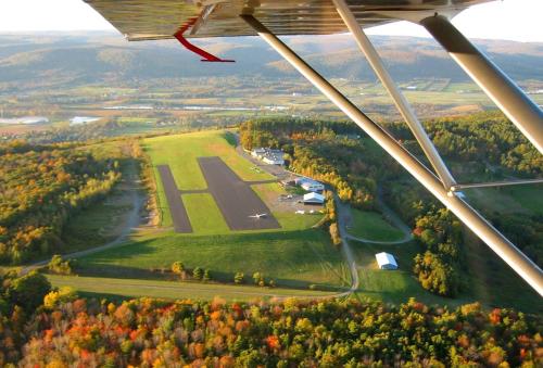 Best Leaf Peeping Spots in the Finger Lakes Chemung - Fall View from glider